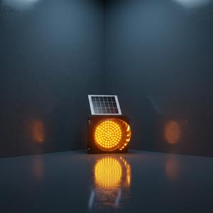 YW-HS01 Industrial LED Traffic Stop Light, Solar Powered Yellow Flashing Safety Signal Light for Traffic Safety