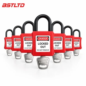Nylon Non-Conductive Safety Padlock 25mm LOTO Tagout Industrial Electrical Lock Insulated Shackle Keyed Alike Yellow Red CE