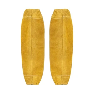 Premium Quality Cowhide Split Yellow Leather Protective Sleeves Work and Welding Safety Clothing for Arm Protection