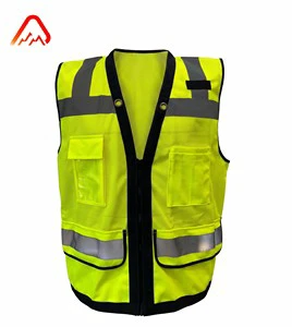 Hot Sale Custom Men's ANSI Class 2 Reflective Polyester Mesh Safety Vest Custom Logo Imprint for Work Construction