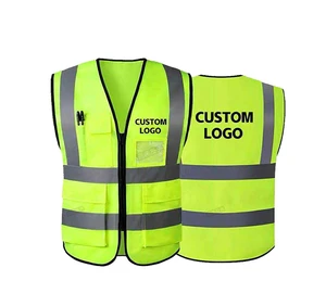 Factory Custom Security Jacket Construction High Visibility Work Reflector Clothing Signaling Safety Reflective Reflector Vest