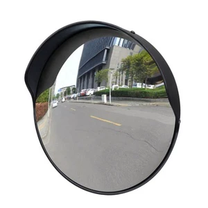 32 Inch Black Acrylic Outdoor Village Driveway Roadway Street Parking Lot Blind Spot Safety Mirror Round Traffic Convex Mirror