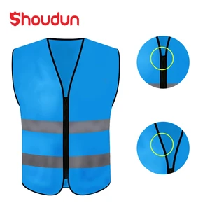 High Visibility Reflective Safety Vest Breathable Polyester Zipper Reflective Workwear 120gsm Reflective Workwear