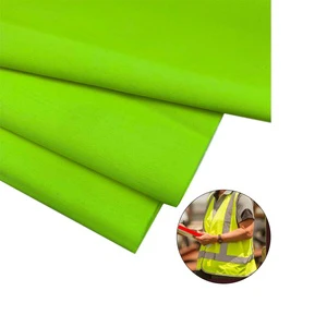 EN20471 Standard Hi Vis Fabric 80 Polyester 20 Cotton Fluorescent Reflective Vest Fabric 195 GSM Fluorescent Yellow Fabric