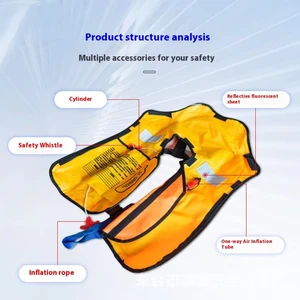 Yak Outdoors Safety Life Jacket Automatic Inflatable Portable PVC Water Sport Drifting Self-Rescue Adjustable Buoyancy Adult