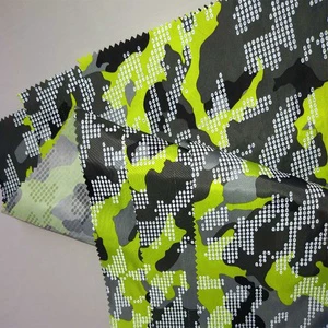 Custom 300T 50D 75gsm Polyester Taffeta Reflective Camouflage Digital Print Fabric