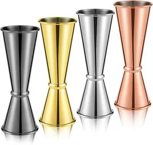 Double-headed Gold Ring Liquor Measure Stainless Steel 304 15ml~90ml Liquor Measuring Cup Scale Ounce Bar Cocktail Tool Set