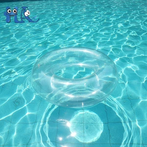 Transparent PVC Unisex Adult and Children's Floating Lifebuoy, Sparkling Water Activity Swimming Ring