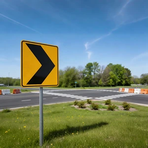 Aluminum Reflective Chevron Alignment Sign Traffic Warning Board for Highway Curve Road Safety