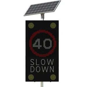 Factory Direct Sales Waterproof Speed Limit 40 Kilometers Per Hour Slow Drive Solar Led Safety Warning Traffic Signs
