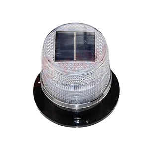 Solar Powered Yellow LED Traffic Warning Light Weather-resistant IP65 PC and Plastic Material for Roadway Application