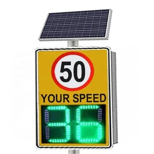 Hight Quality LED Display Portable Traffic Signs Speed Yellow YOUR Solar Speed radar Detector Limit Sign radar Speed Sign
