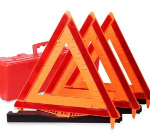 3 Pack Emergency Roadside Assistance Reflective Traffic Signs Triangle Kit Metal and Aluminium Safety Warning Traffic Signs