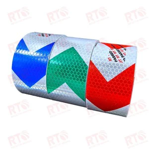Honeycomb PVC Reflective Material Adhesive Temporary Safety Warning Reflect Sticker 5cmx25m Yellow Reflective Tape for Truck