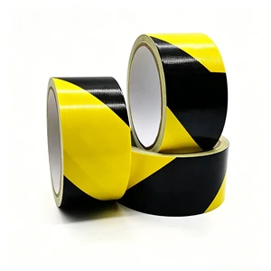 Yellow Black Hazard Warning Cloth Tape High Visibility Safety Marking For Factory Warehouse Floor And Construction Area