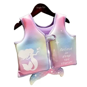 Custom Neoprene PVC Foam Child Swimsuit Cute Cartoon Kid's Life Vest Toddlers' Buoyancy Floating Swim Aid Jacket for Swimming