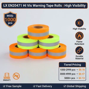 LX EN20471 Hi Vis Warning Tape Rolls Flame Retardant FR Reflective Safety Strip High Visibility Reflective Material