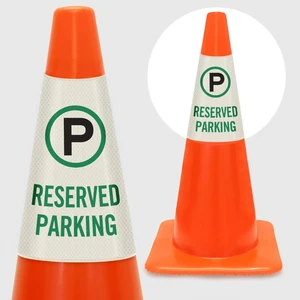 Customized Bright Reflective ABS Plastic Parking Conical Sign Road Traffic Warning Stop Sign