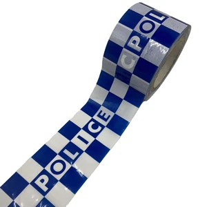 3 Inch Waterproof Reflective Safety Tape Roll Blue White Marking Tape Caution Warning Tape No Adhesive