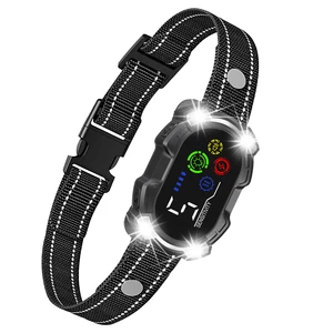Territory Defending Dog Bark Control Collar High Accuracy Detection LED Strobe Light Long Battery Life Anti-Barking Device