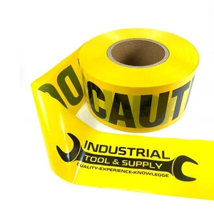 Bright Yellow PE Film High Toughness Waterproof High Visibility Caution Warning Barrier Tape