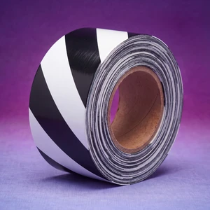 Red and Black PVC Striped Flagging Tape 25mm X 50m X 0.07mm Warning Marking Tape for Construction and Safety Area