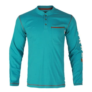 FRKNITEX Wholesale 100% Cotton Fireproof FR Henley Tee Mechanic Fire Resistant Work Workwear T Shirts