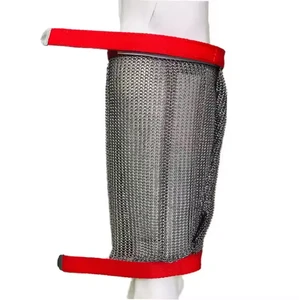 Stainless Steel Chainmail Arm Guard - Level 5 Cut Resistant Mesh Sleeve with Adjustable Textile Strap