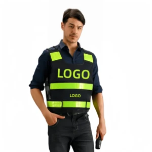 Reflective Safety Vest High Visibility Fluorescent Yellow Stripes Construction Traffic Workwear Custom Logo Available