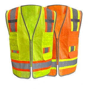 Single Piece Packaging Type R Custom High Visibility Reflective Safety Vest with Multi Pockets