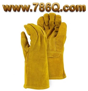 Split Leather Welding Gloves Fire Resistant Leather Welders Gloves With Reinforced Thumb Strap
