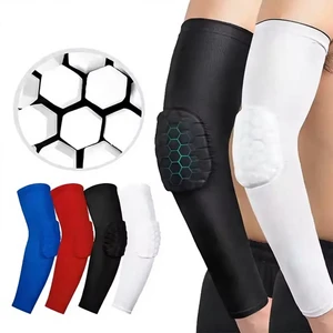 Honeycomb Shock Elbow Sleeve Nylon Spandex Breathable Elastic Elbow Guard for Basketball Cycling Sports Elbow Protection