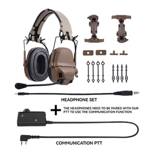 AMP New Arrivals 30dB Electronic Tactical Hearing Protection Headphones Wireless Microphone Anti-noise Pickup Earmuffs