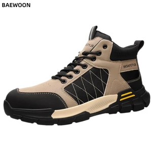 BAEWOON O16 Cross Border Labor Protection Safety Shoes Anti Smashing Anti Piercing Rubber Steel Toe Breathable Safety Shoes