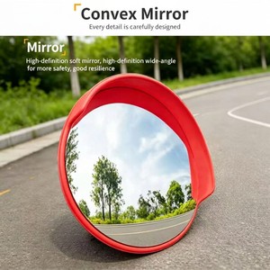 Wholesale 60cm Red PC Mirror Surface ABS Shell Round Convex Outdoor Traffic Mirror 180 Viewing Angle Parking Lot Safety Xinteng
