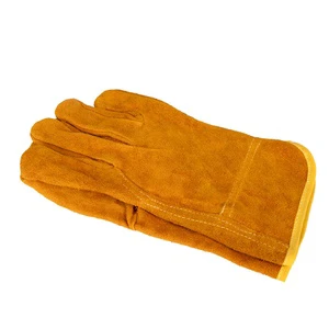 Industrial Work Safety Gloves Pink Red Full Leather Cowhide Anti-Slip Tig Welding Gloves for Hand Protection Export Grade