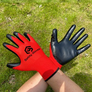 CHUANGYING 13 Gauge Nitrile Coated Anti-Slip Waterproof CE Certified Work Gloves For Construction Mechanic Use Safety Gloves