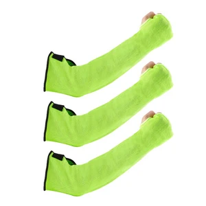 ANMAY HPPE Knitted Anti-Cut Protective Safety Work Construction Men's Arm Protection Sleeves Hole EN388 Certified Customizable
