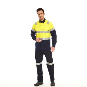 Australian Industrial Wear Hi Vis Unisex Cotton Drill Safety Construction Shirt