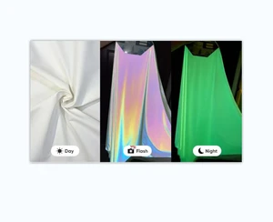 Glow-in-the-dark Reflective White Glow-in-the-dark Fabric Cotton Jacket Made of Functional Reflective Fabric