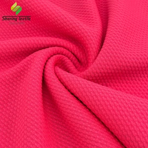 High Visibility Hi Vis Fluorescent Orange Polyester Honeycomb Jacquard Knitted Fabric for Reflective Safety Jacket Fabric