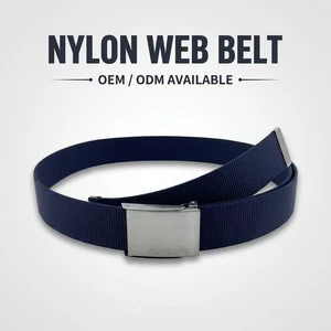 Men's No Hole Nylon Belt, Adjustable Ratchet Web Belt With Automatic Metal Buckle, Custom Logo Tactical Belt For Daily & Outdoor