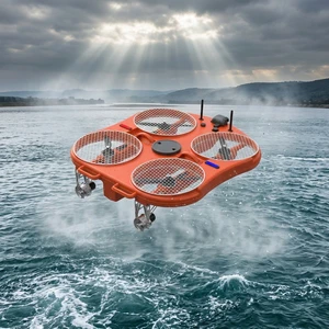 Flying Rescue Drone Lifebuoy Boat with Camera LED Light PP Body Level 6 Wind Resistance 7-minute Flight for Water Rescue