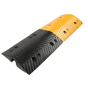 New Durable Rubber Speed Hump 500x350x50mm Black Yellow for Shopping Centers & Residential Roads