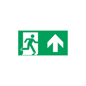 Emergency Exit Left Arrow Sign - Luminescent PVC 125*300 Mm
