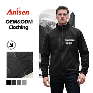 Custom Logo Soft Shell Winter Jacket Thin Waterproof Windproof Stand Collar Outdoor Work Wear Uniform In Polyester Windbreaker