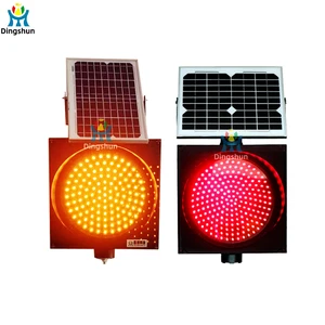 Solar LED Traffic Warning Light Yellow Flash Slow Red Anti-Fog Strobe Lamp Road Safety Alert Device