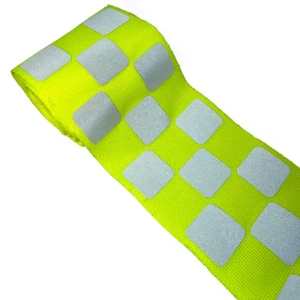 High Visibility Fluorescent Yellow Reflective Webbing Tearable Polyester Material Safety Clothing for Outdoor Apparel Customized