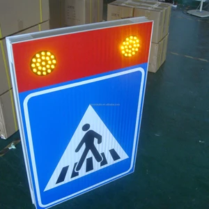 Roadsafe Solar LED Traffic Steering Sign Blue Aluminum 3M Reflective Film Pedestrian Safety Warning Arrow Roadway Construction