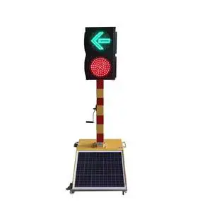 Cosyn Custom Solar Powered 300mm Mobile LED Traffic Light Wireless Temporary Moveable Road Construction Traffic Signal Device